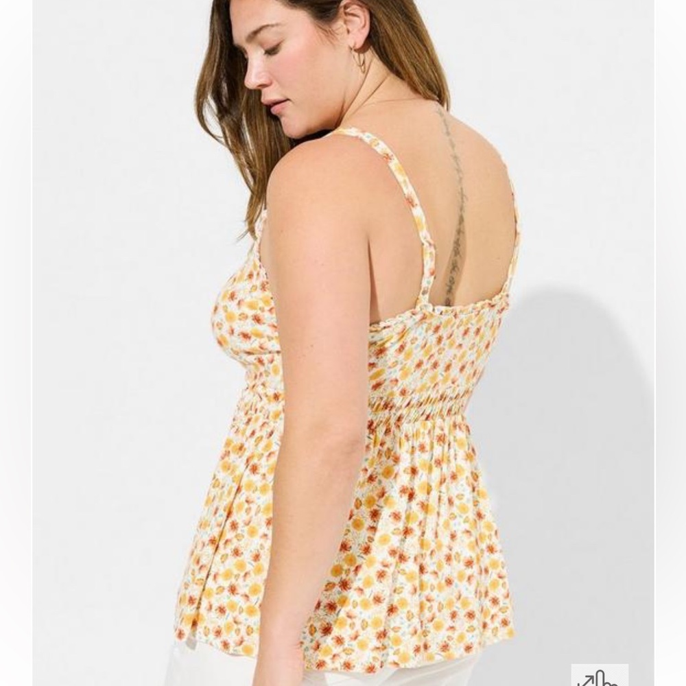 NWT Torrid super soft sweetheart ruched babydoll top size 2x multi  fall colors - Picture 4 of 12
